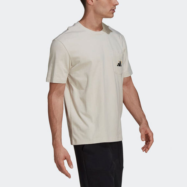 Футболка mandala tee m printing sports round neck short sleeve bauxite brown Adidas, коричневый — фото 4