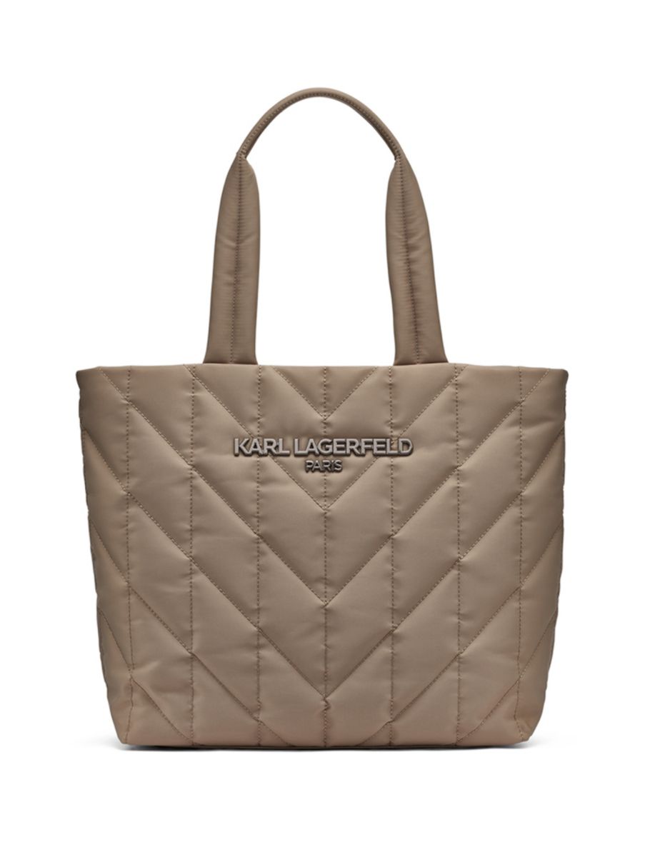 

Стеганая нейлоновая сумка-тоут Voyage Karl Lagerfeld Paris, цвет Truffle Brown