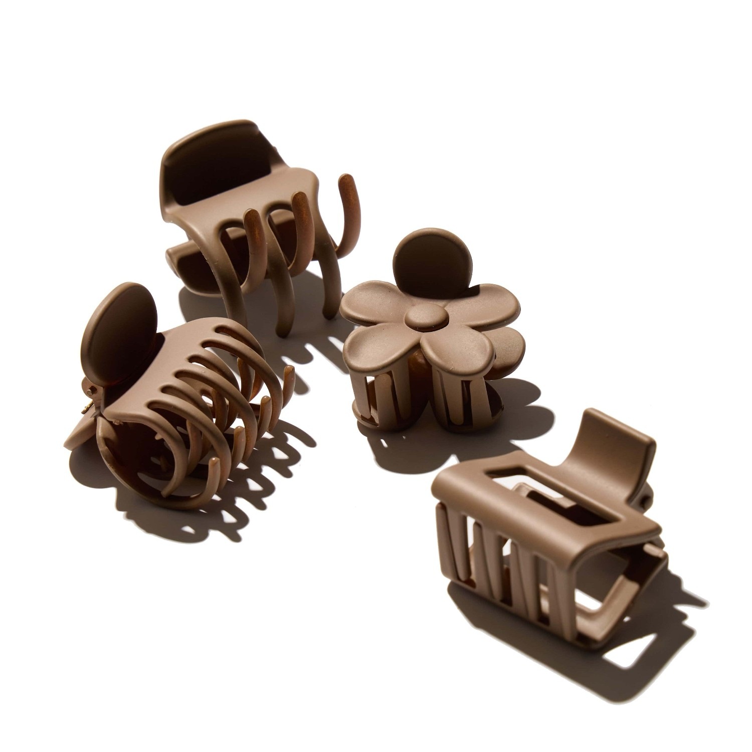 

Заколка для волос small claw hair clips, 4-pack Hairlust, coffee, количество 1 шт.