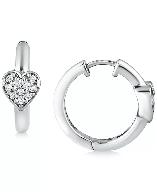 

Серьги-Кольца в форме сердца из кубического циркония, 1,6 см, созданы для Macy's Giani Bernini, white