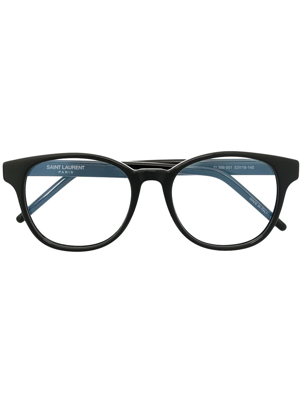 

Очки SL399 в круглой оправе с логотипом Saint Laurent Eyewear, черный