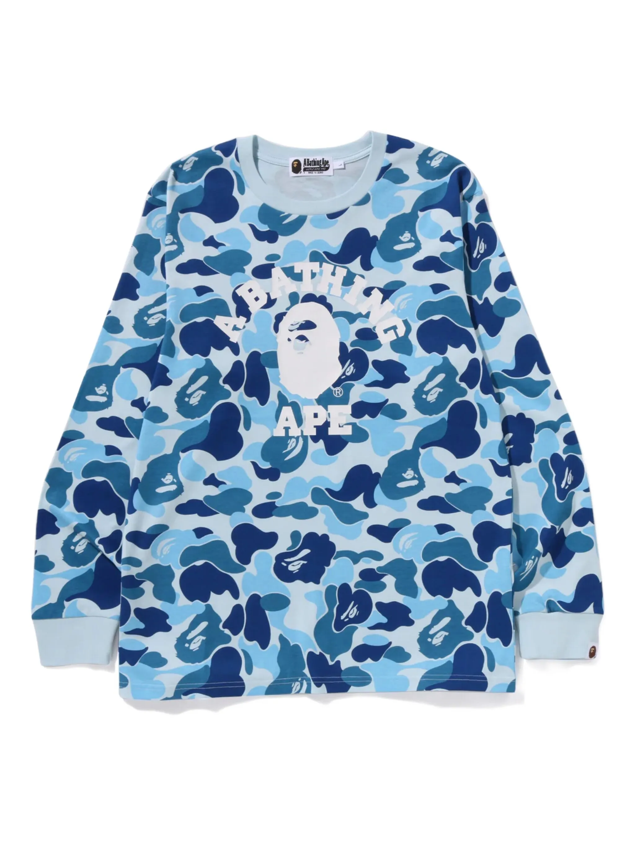 

Футболка с длинными рукавами и камуфляжным принтом A Bathing Ape, синий