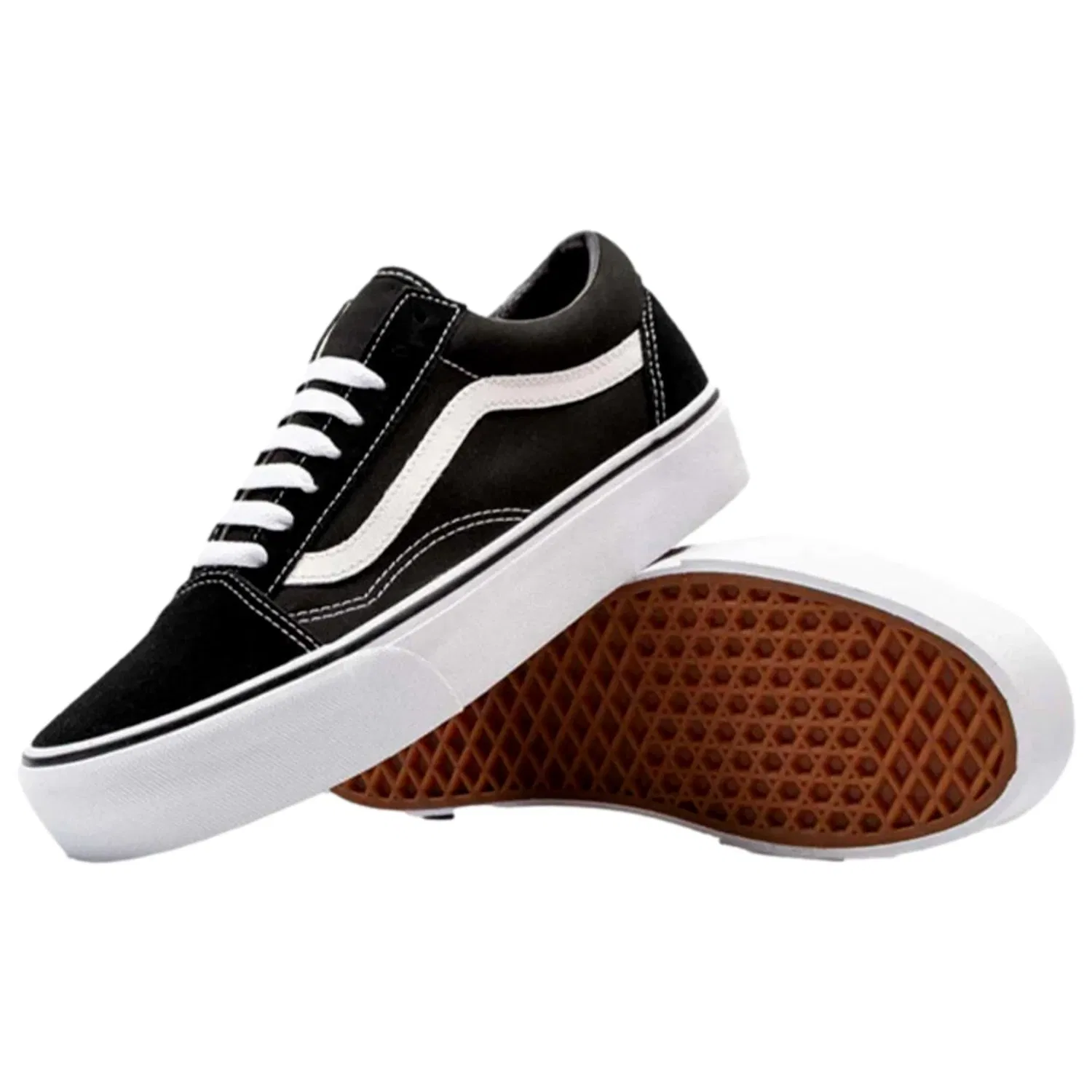 Мужские кеды Vans Old Skool Platform, черно-белые, VN0A3B3UY28 — фото 4