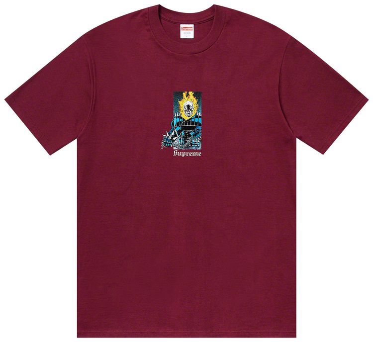 

Футболка Supreme Ghost Rider Tee 'Burgundy', красный