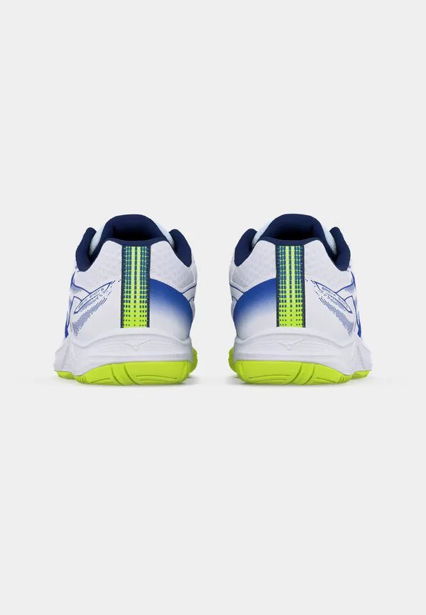 Теннисные кроссовки break shot 5 allcourt all-court Mizuno, White/Dazzling Blue/Lightning Yellow — фото 4