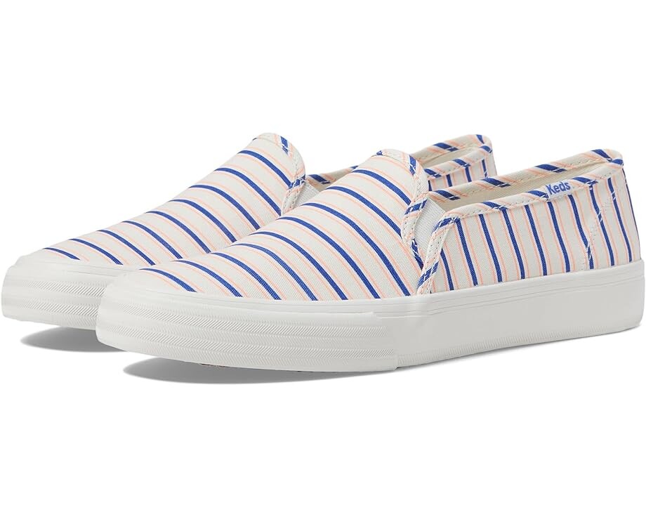 

Кроссовки Keds Double Decker Slip On, цвет White/Blue Stripe