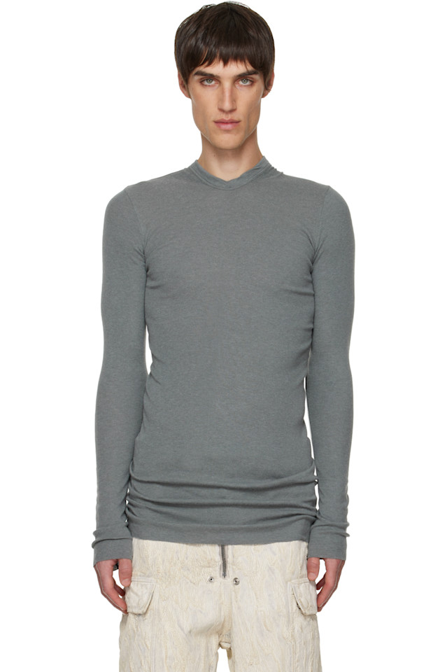 

Толстовка Gray concordians rib ls Rick Owens, Washed Indigo