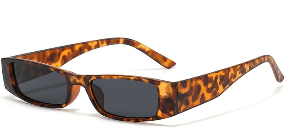 

Ретро-солнцезащитные очки маленького прямоугольного размера для женщин и мужчин, узкая оправа, винтажные солнцезащитные очки с защитой от УФ-излучения UV400 HYYZZC, Tyj63-3