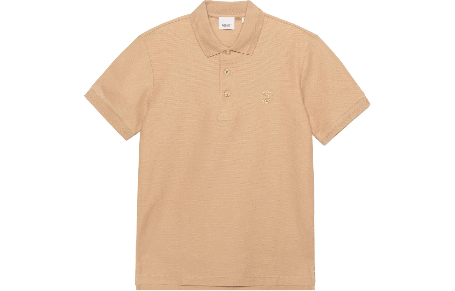Поло Burberry из пике с монограммой, хаки