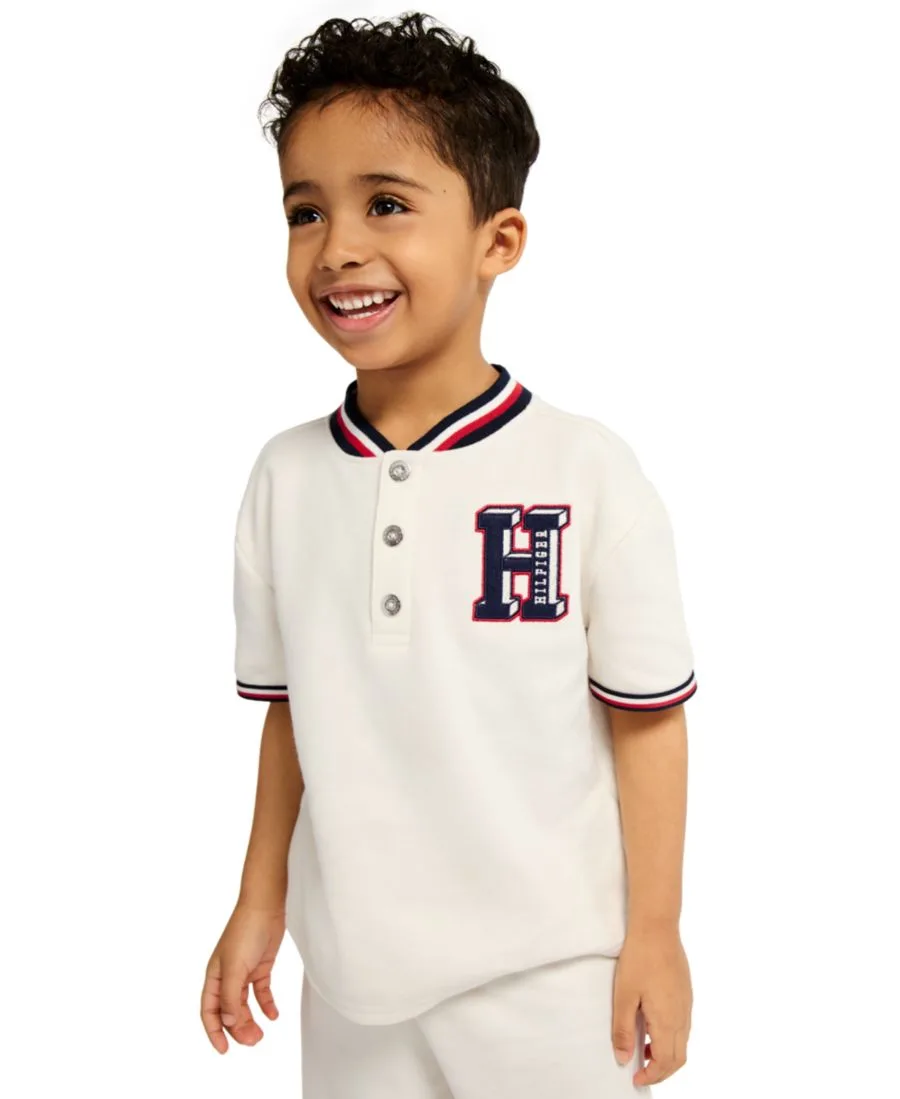 Детский комплект из двух предметов: поло с коротким рукавом и шорты (2T-7) Tommy Hilfiger, айвори — фото 2