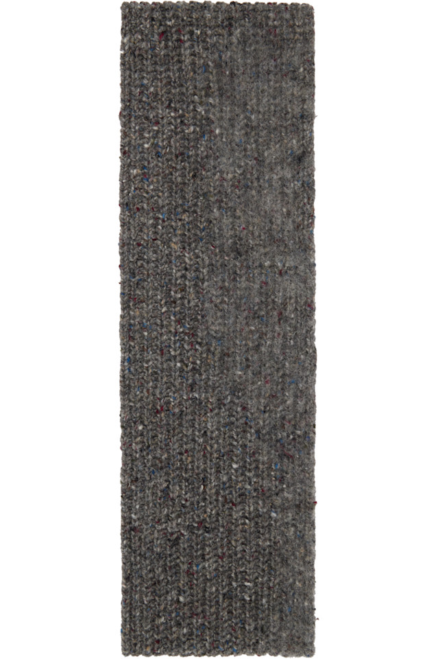 

Maison Margiela Серый шарф из натуральной шерсти