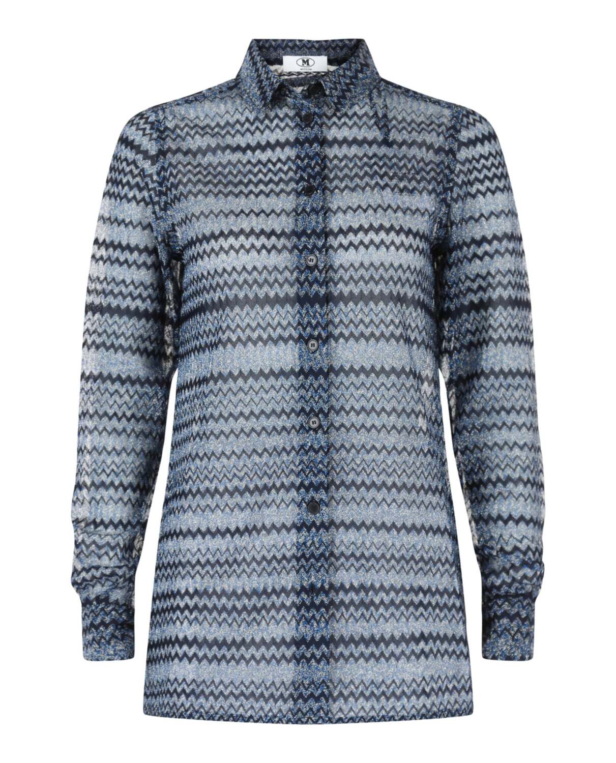 

Рубашка с фирменным зигзагообразным узором M Missoni, синий