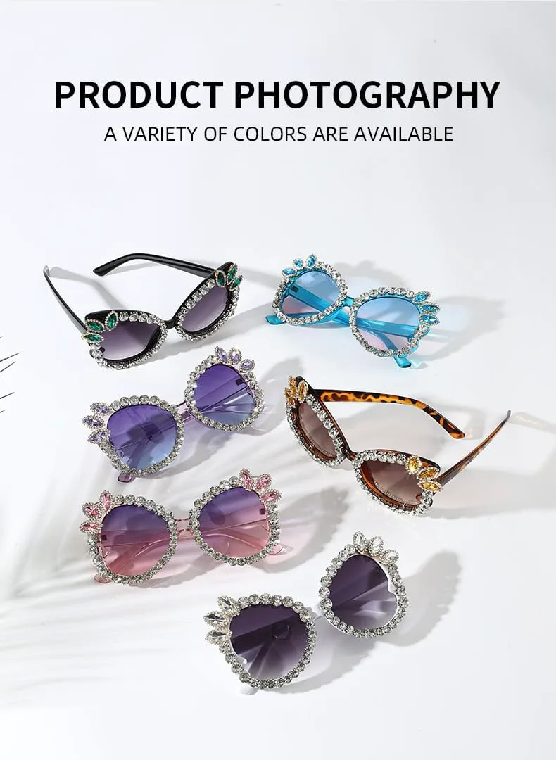 

Солнцезащитные очки «кошачий глаз» в стиле 1950-х годов – полноразмерная оправа с бриллиантовой отделкой и линзами UV400 (женский ретро-шик) GFYFJXJT, C4