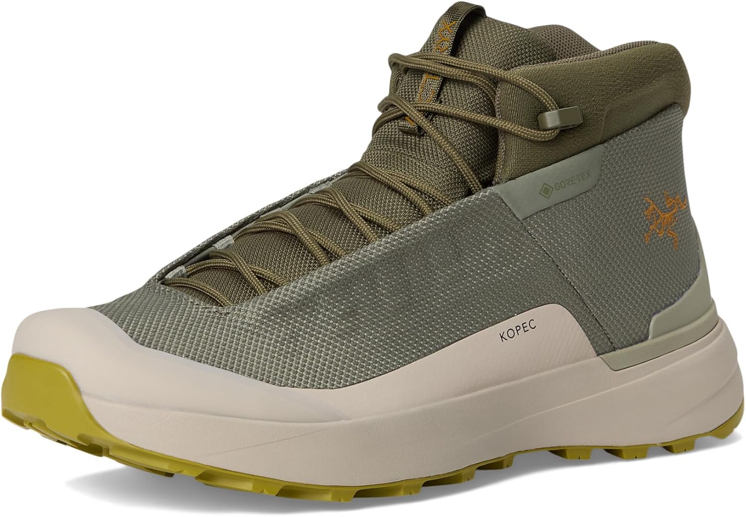Ботинки Arc'teryx Kopec Mid GTX для мужчин, Средние туристические и походные мужские обувь, Подошва Megagrip - водонепроницаемые, Forage/Rune — фото 2