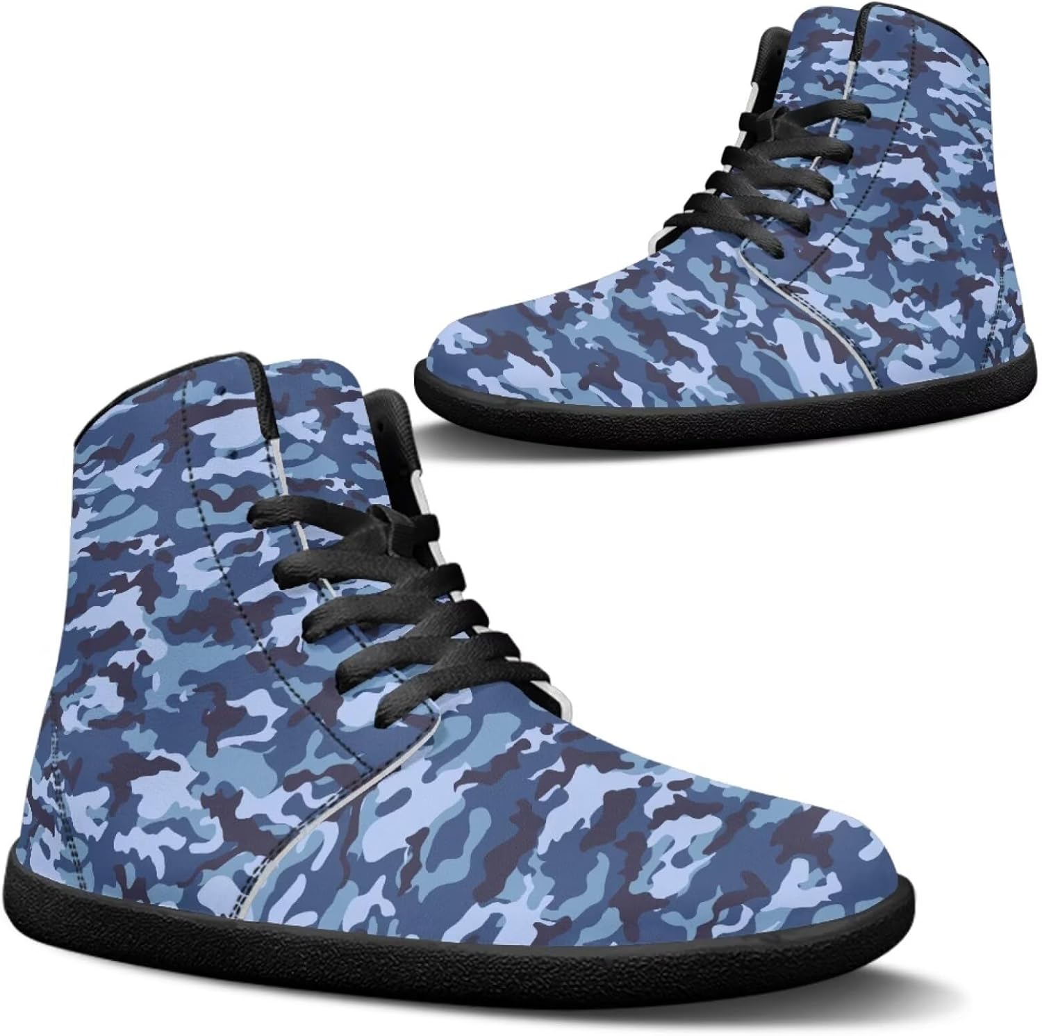 

Мужские высокие кроссовки Jeiento с камуфляжным принтом, широкий размер, босоножки, повседневная обувь для прогулок, темно-синий