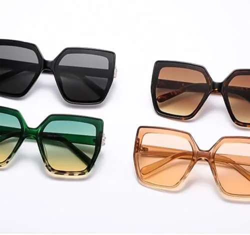 

Модные квадратные солнцезащитные очки с градиентным переходом цвета для женщин, 2026 год, с бриллиантовой отделкой, солнцезащитные очки UV400 MTZJH, Leopard