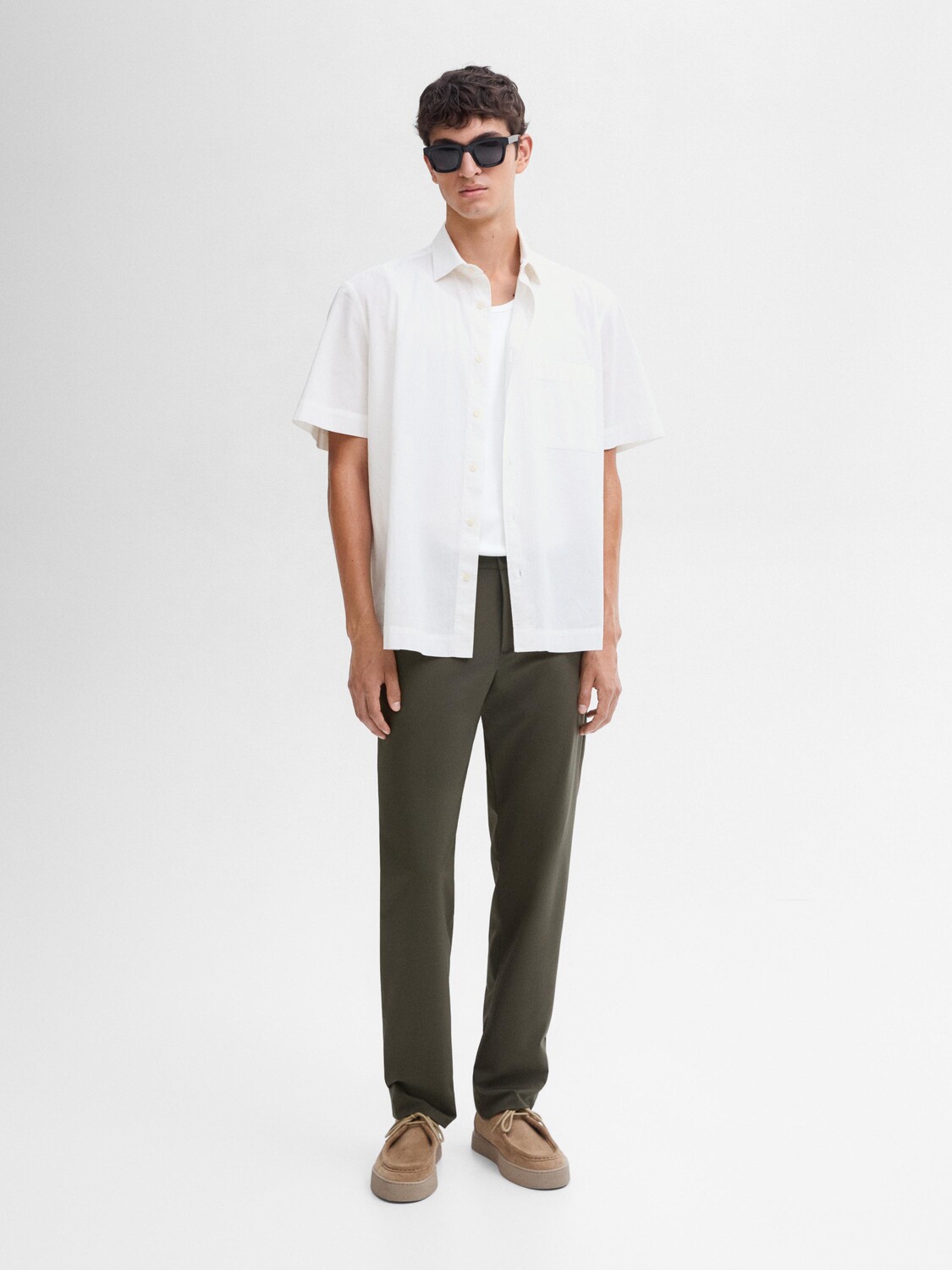 

Технические брюки с поясом Massimo Dutti, хаки