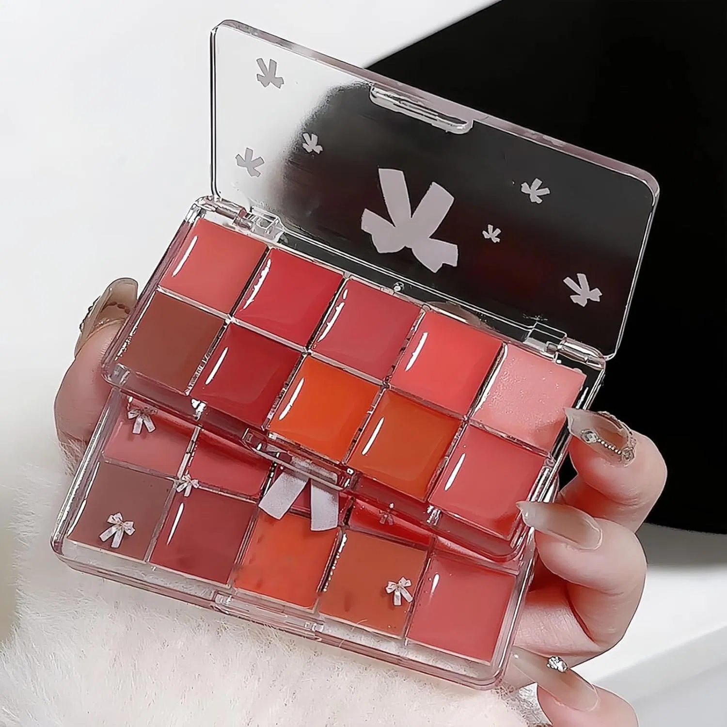 Палитра для губ Lip Gloss Palette, 10 цветов, бесцветная, 15 г — фото 3
