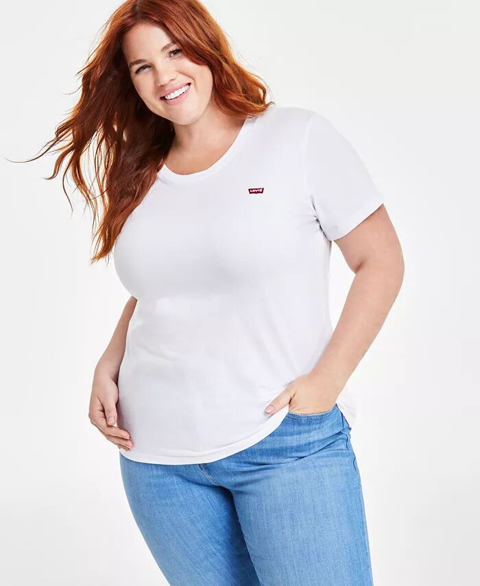

Трендовая футболка Plus Size Perfect Crewneck Levi's, белый