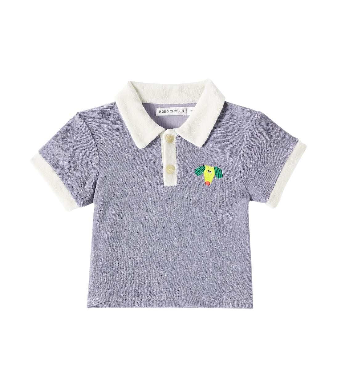 

Футболка-поло Baby Happy Dog из хлопковой махровой ткани Bobo Choses, Navy Blue