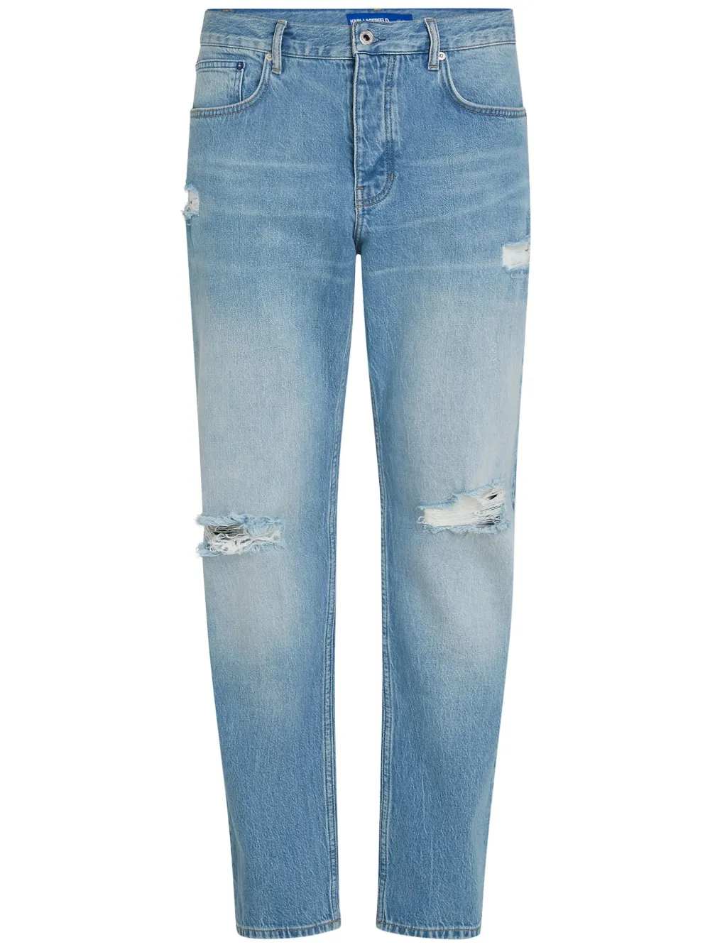 

Зауженные джинсы с эффектом потертости Karl Lagerfeld Jeans, синий