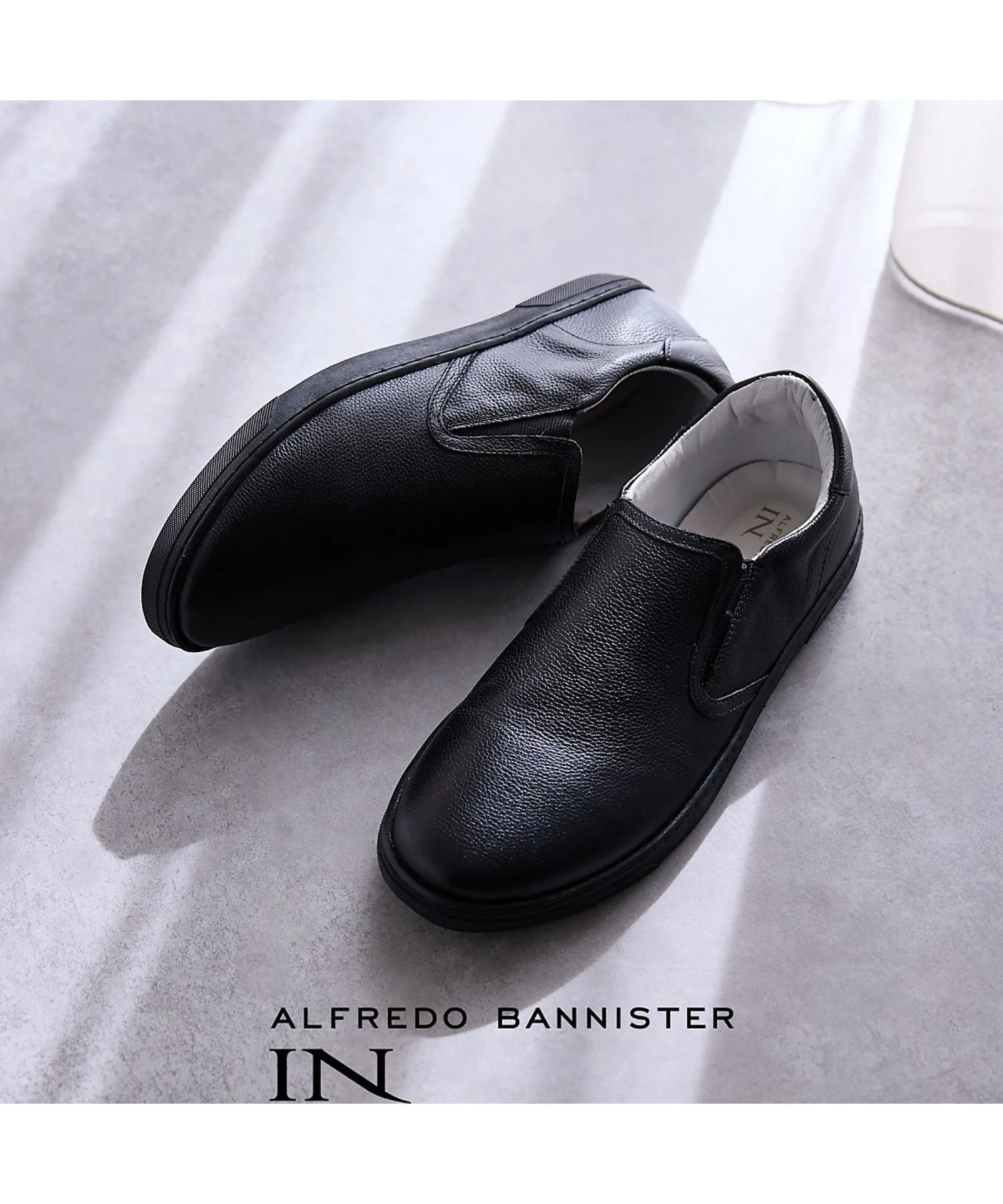 Идеальные базовые кожаные слипоны AlfredoBANNISTER, Black