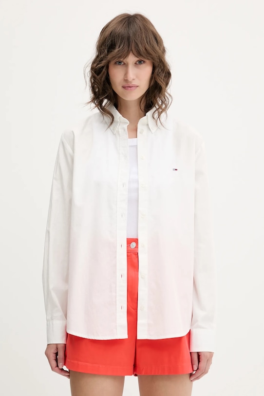 

Хлопковая рубашка Tommy Jeans, белый