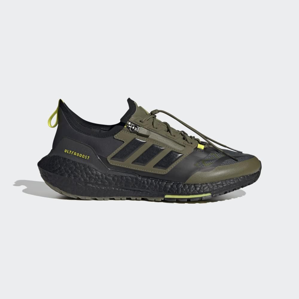 Мужские беговые кроссовки Adidas Ultraboost 21 с Gore-Tex, оливковый/черный/желтый — фото 2