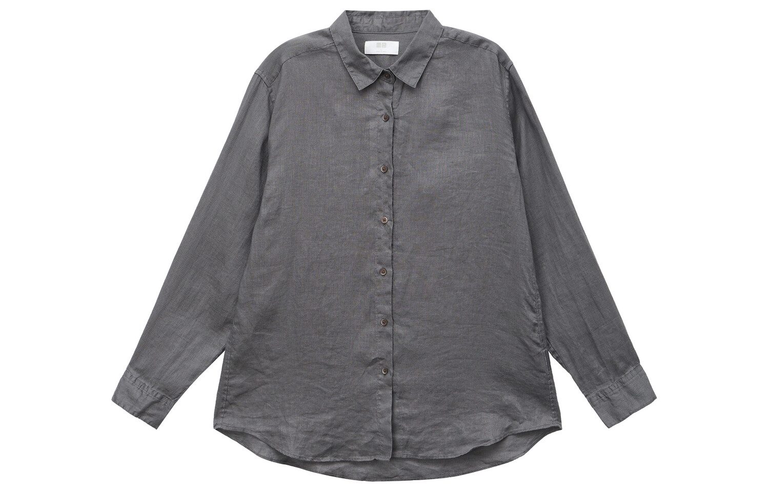 Женская рубашка UNIQLO, цвет Asphalt Gray
