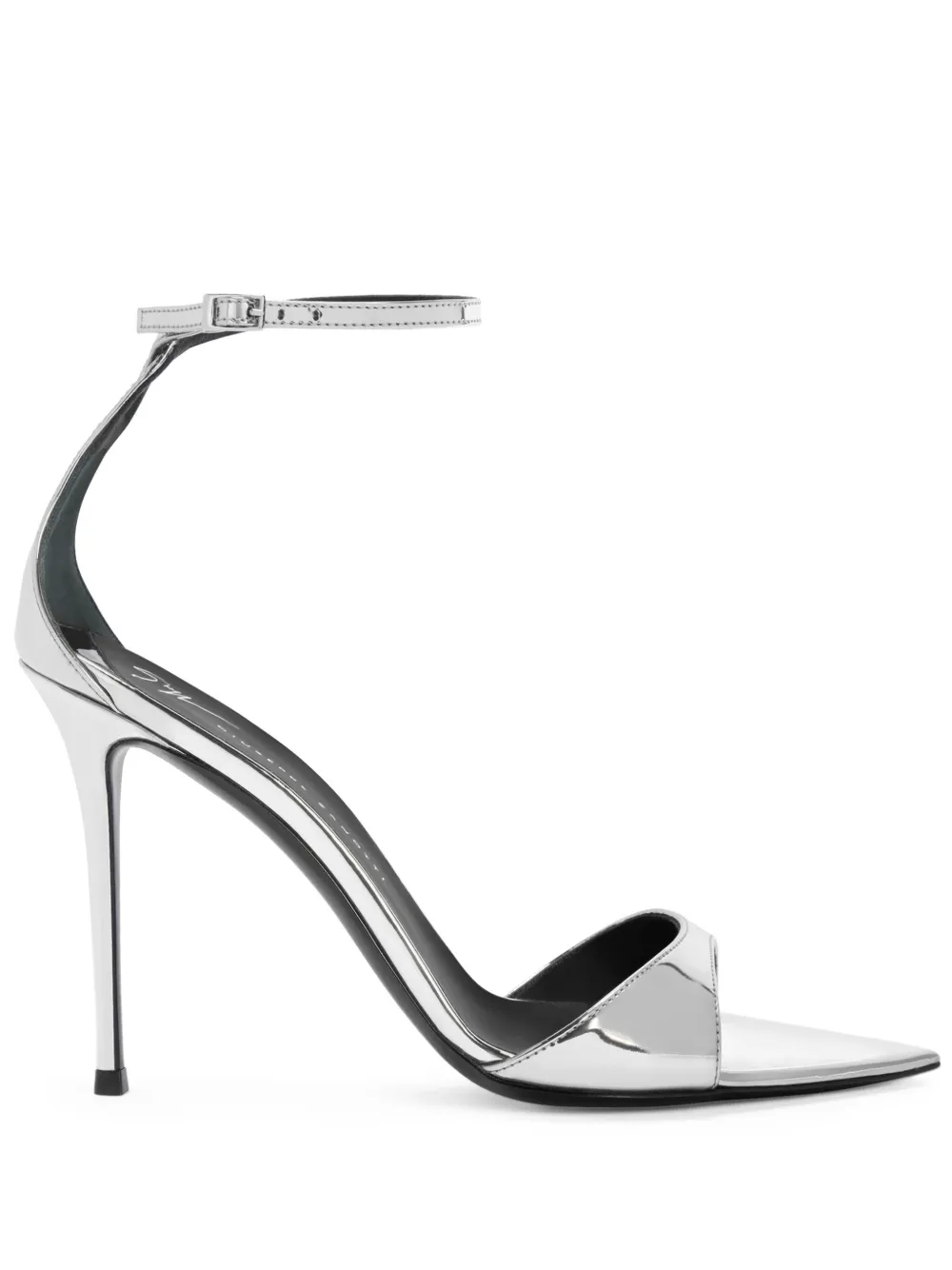 Босоножки Intriigo 90 с эффектом металлик Giuseppe Zanotti, серебяный