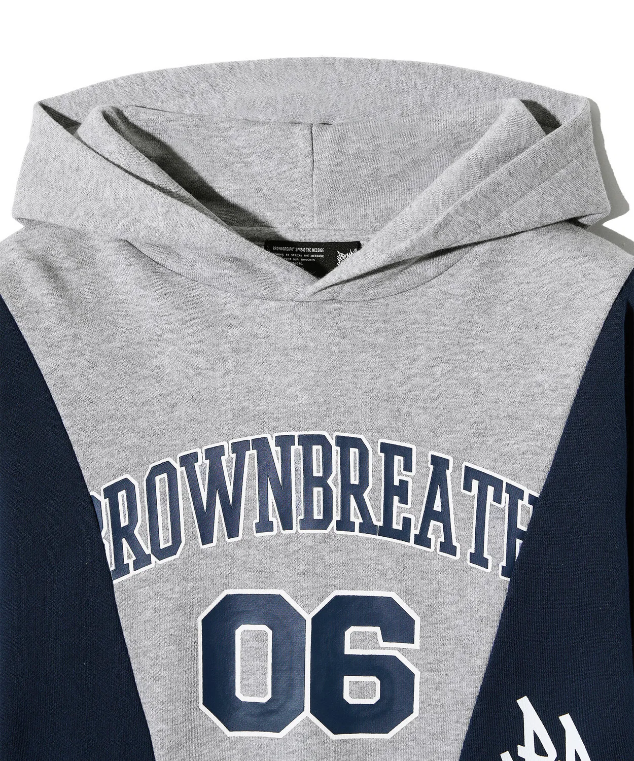 Детское худи Color Block серое от Brownbreath Kids — фото 4