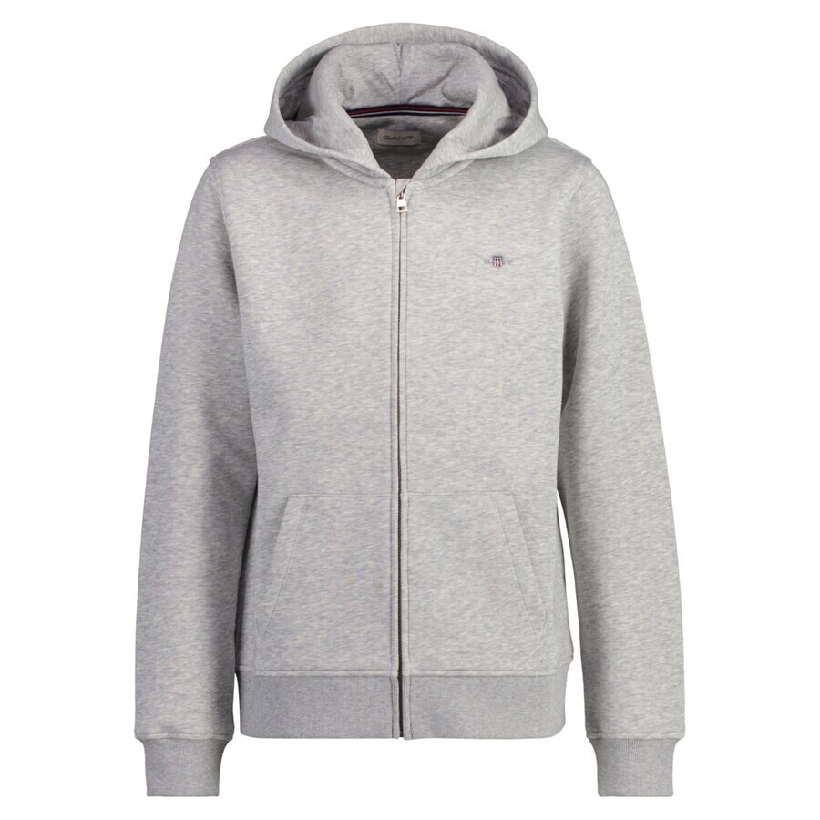 

Худи GANT Zip-Up Hoodie, цвет mottled grey