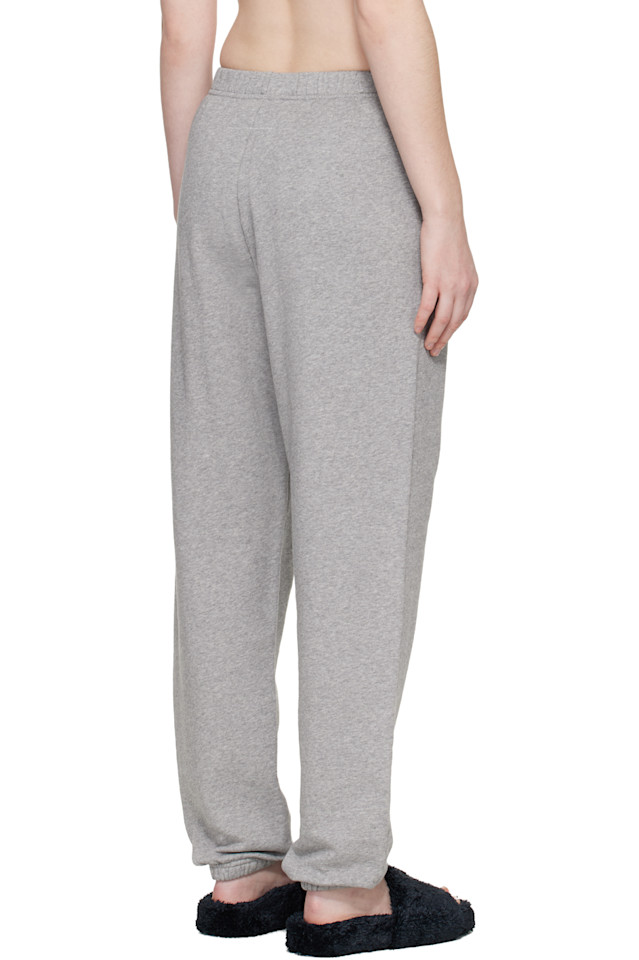 Mm6 Maison Margiela Серые спортивные штаны из неворсистого хлопка — фото 3