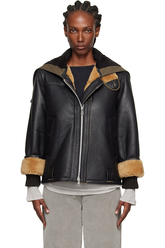 

Our Legacy Черная кожаная куртка «Метель»