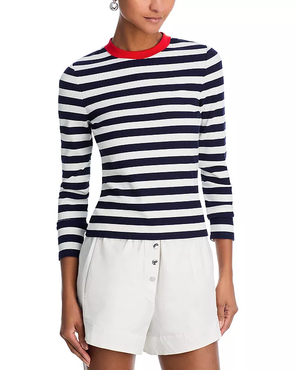 

Вязаный топ Esmae в рубчик French Connection, синий