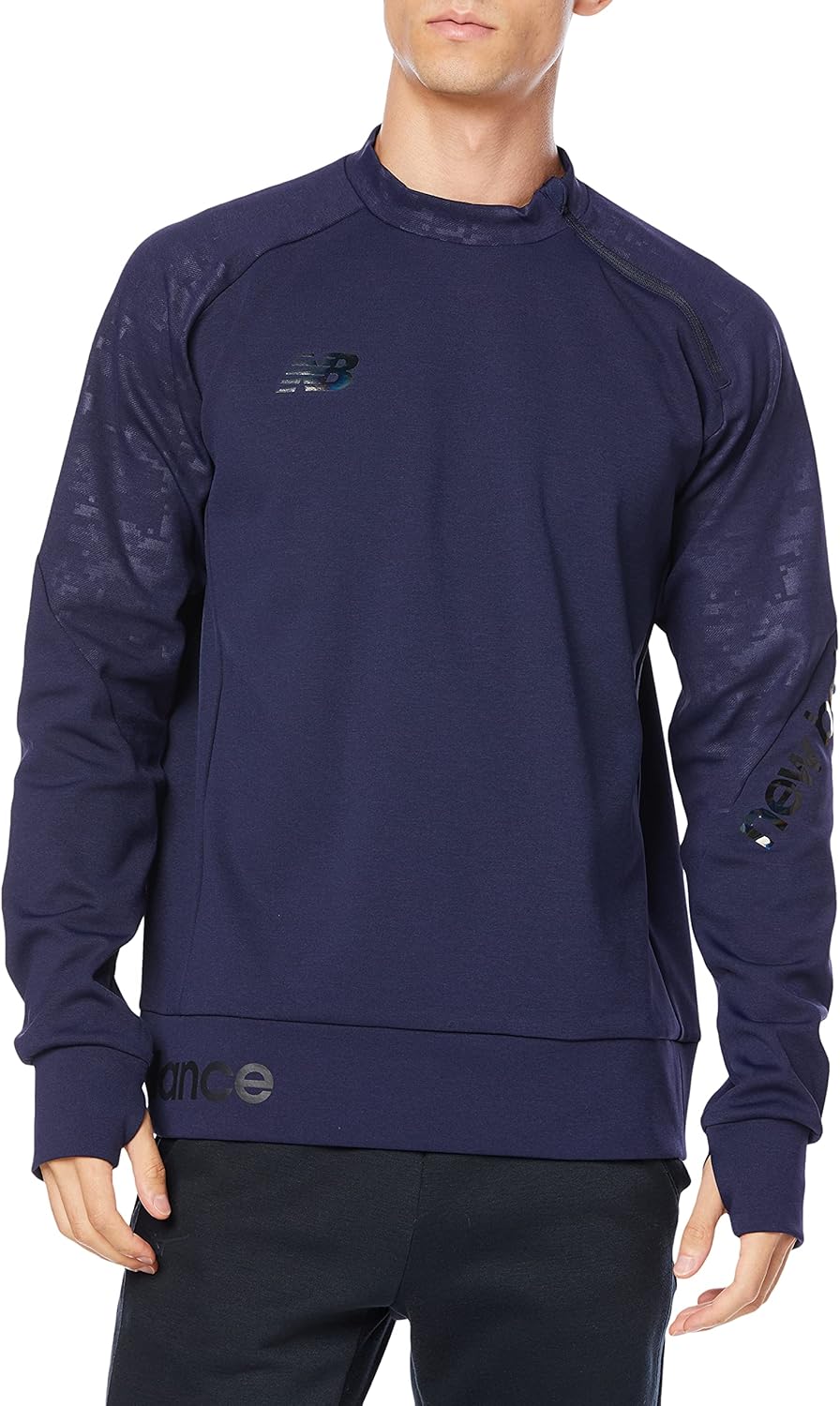 

Толстовка New Balance JMTF1155 с круглым вырезом (футбол), темно-синий