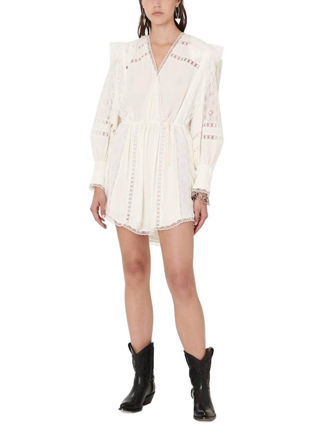 

Платье Cassie с V-образным вырезом мини в цвете экрю IRO, Ecru