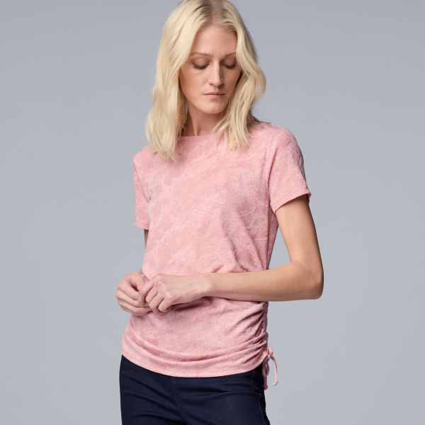 

Облегающая футболка с боковыми сборками Simply Vera Vera Wang, цвет pink nouveau