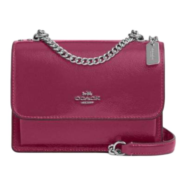 

COACH Klare Патент Кожаная Маленькая Женская Сумка Через Плечо Rose Purple