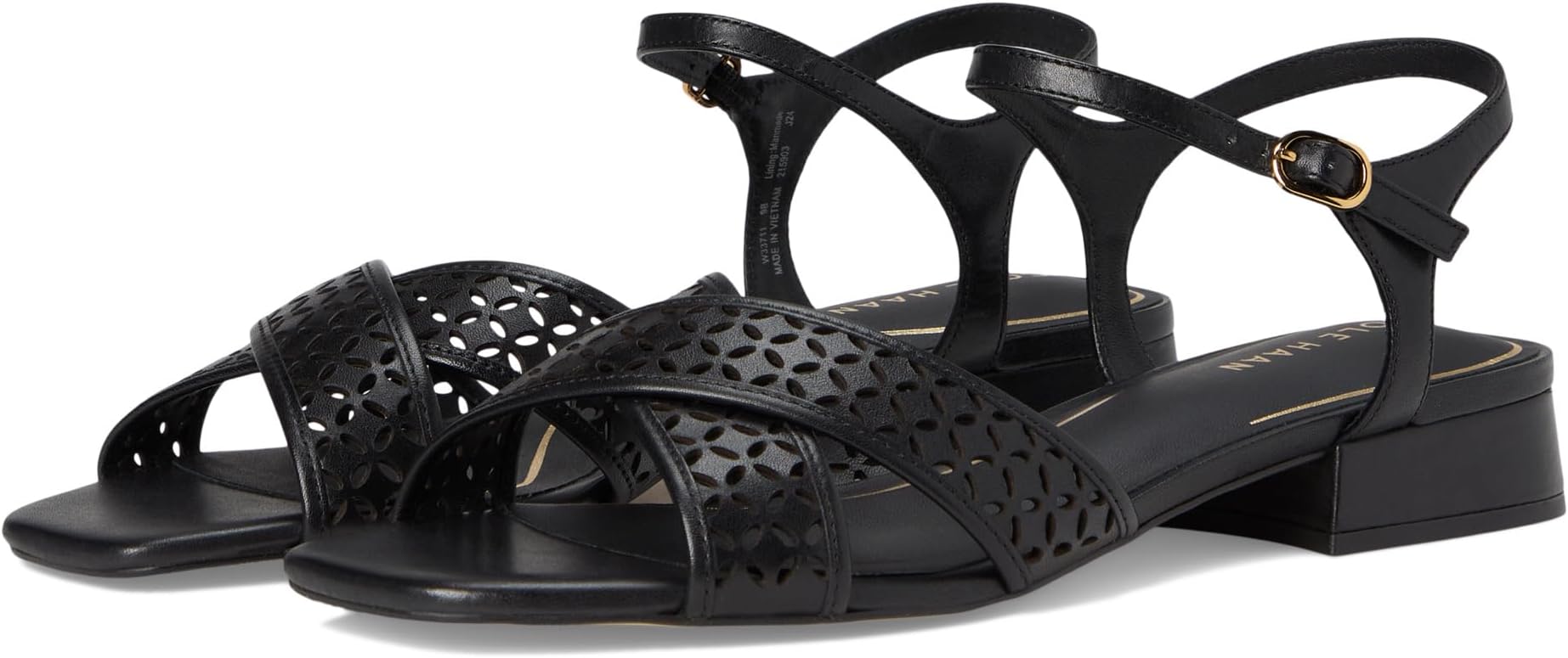 Туфли Cole Haan Patie Sandals, цвет Black Perforated Leather
