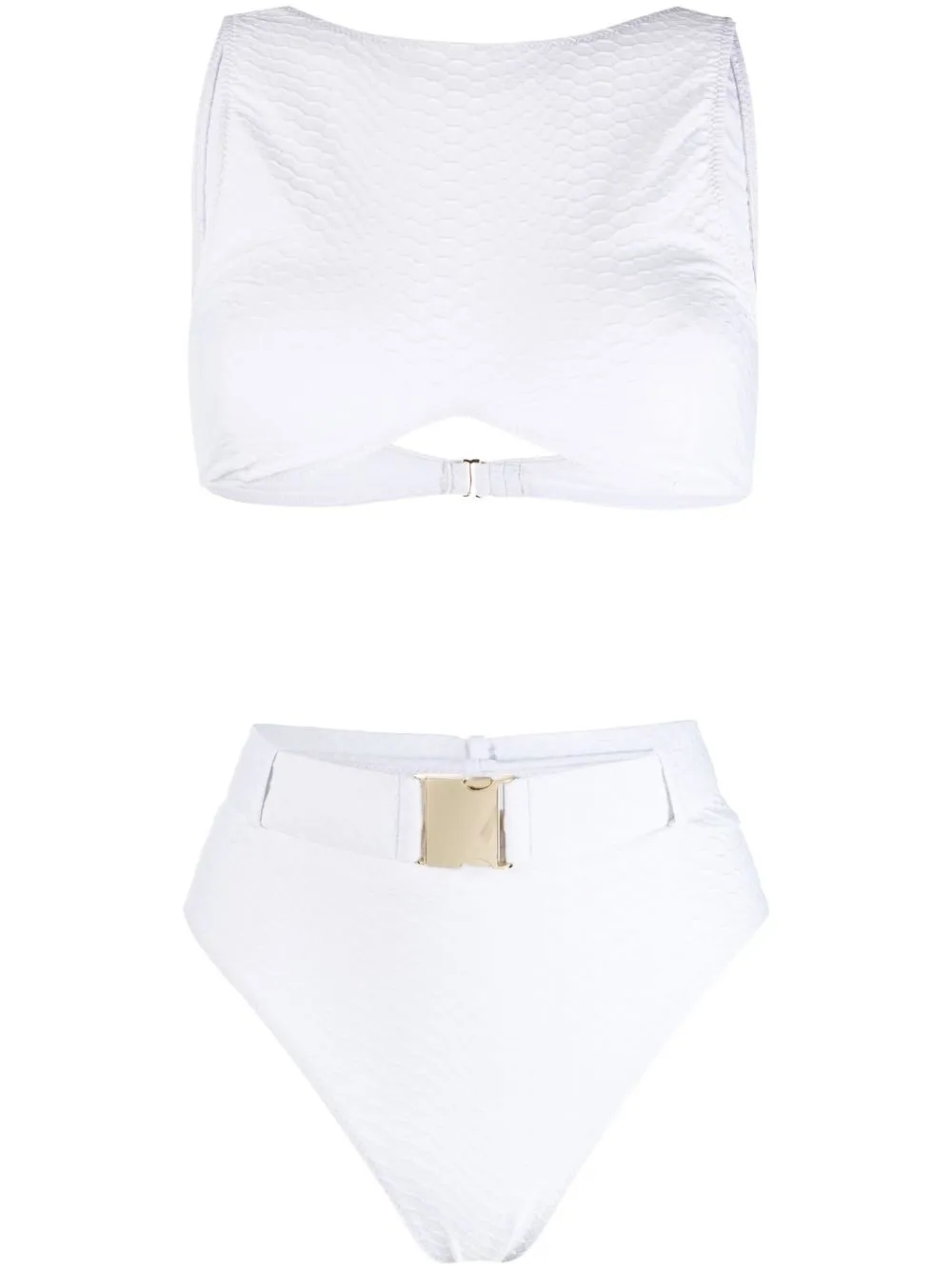 

Бикини с завышенной талией и поясом Noire Swimwear, белый