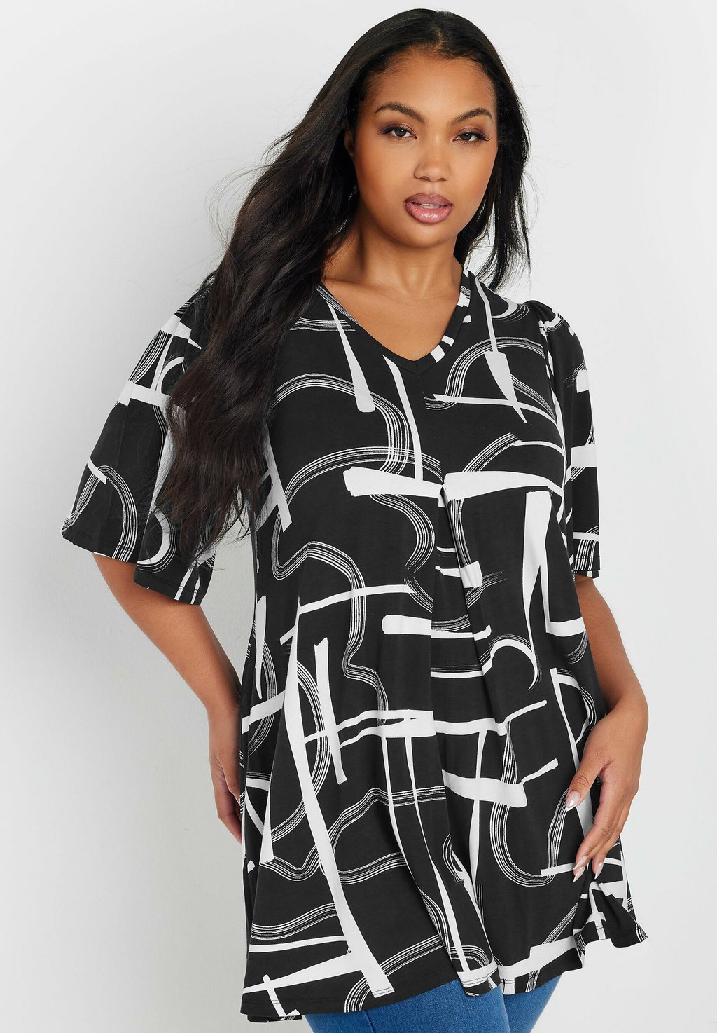

Футболка с принтом ABSTRACT PLEAT FRONT Yours Clothing, антрацит