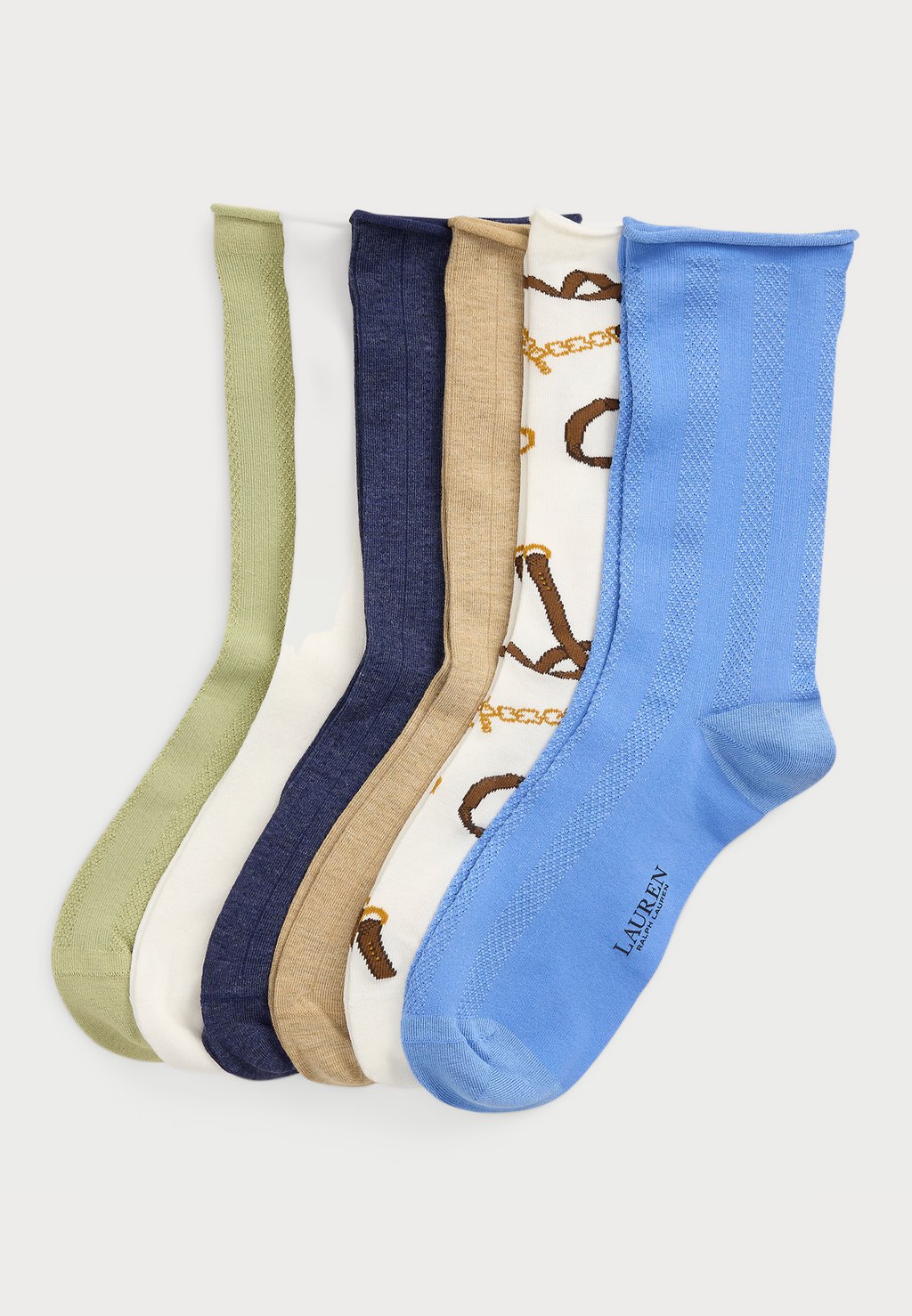 

Носки PRINT & KNIT ROLL-TOP SOCK 6-PACK Lauren Ralph Lauren, мультиколор