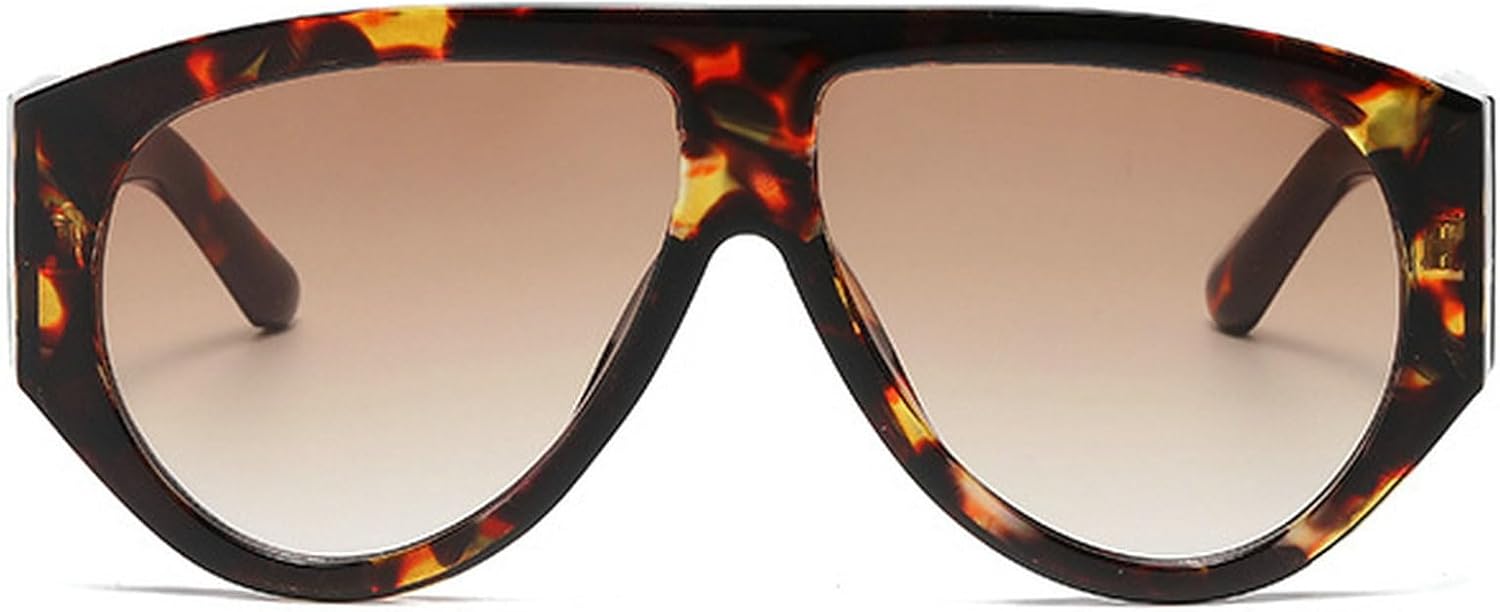 

Винтажные большие солнцезащитные очки-пилот для женщин и мужчин, с крупной оправой, ветрозащитные, популярные панк-очки с защитой от УФ-излучения UV400 mincl, Leopard Brown