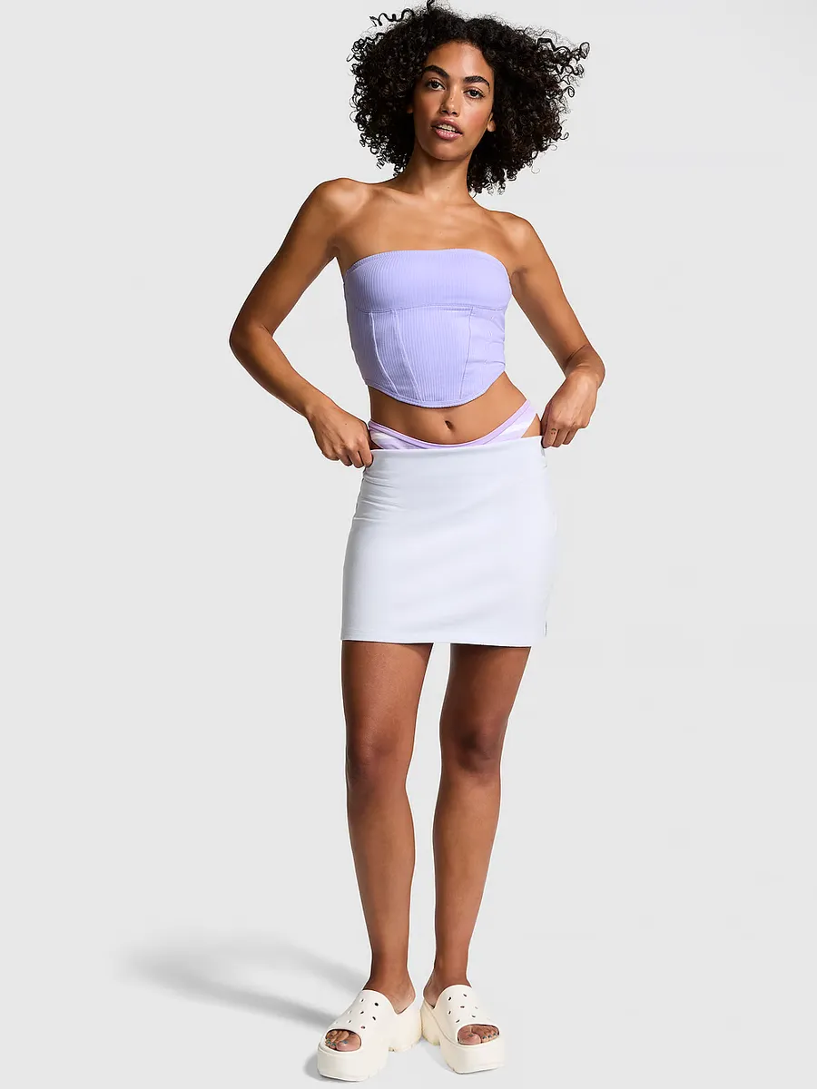 

Хлопковый корсетный топ без бретелек с завязками Pink Bralettes & Bra Tops, фиолетовый
