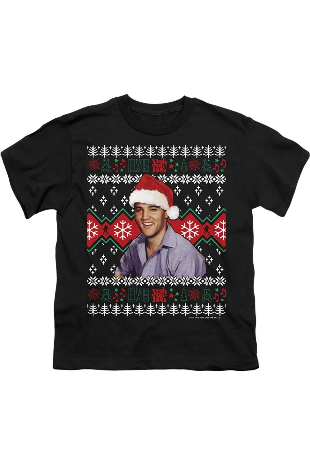 

Футболка с коротким рукавом Elvis Ugly Christmas для детей Gildan, черный