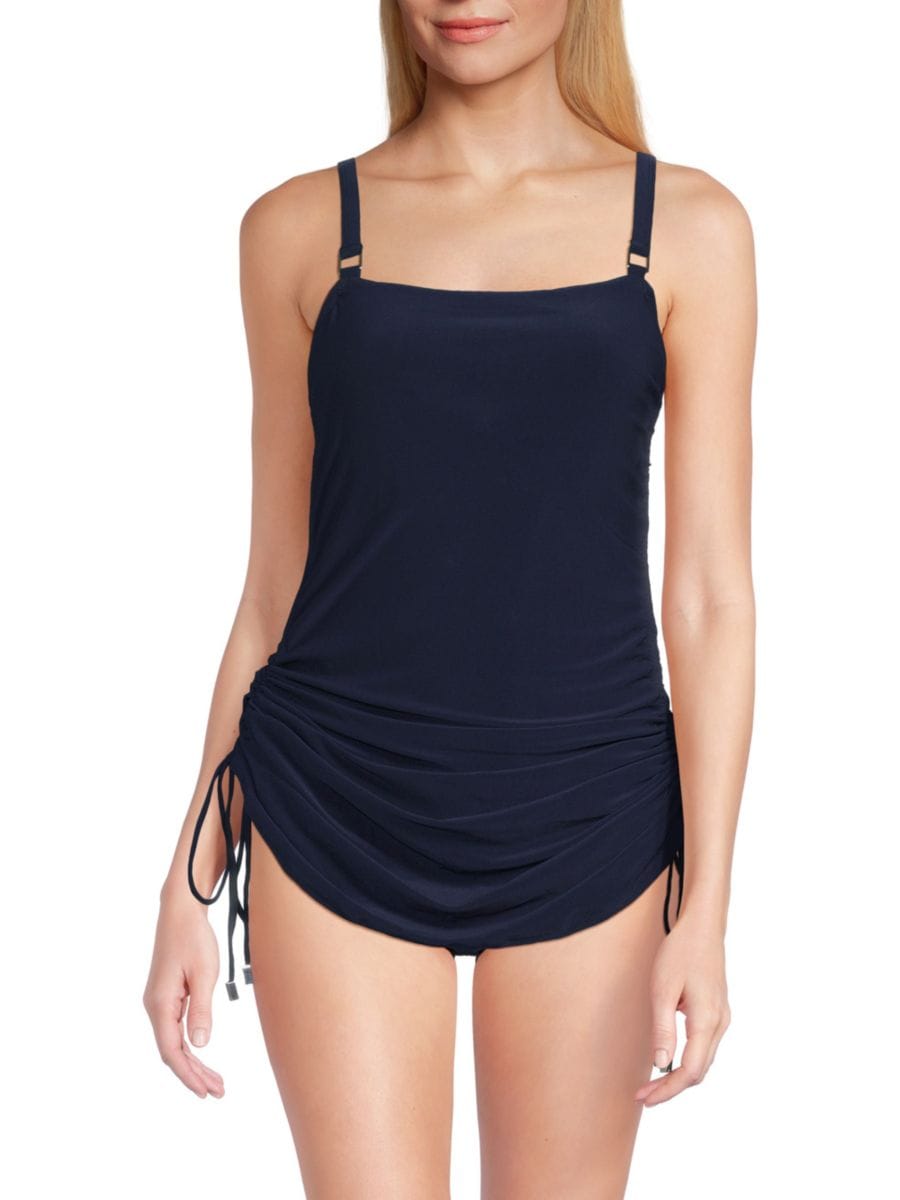 

Сплошной купальник Chromatique Ella со сборками Magicsuit, цвет Navy Blue