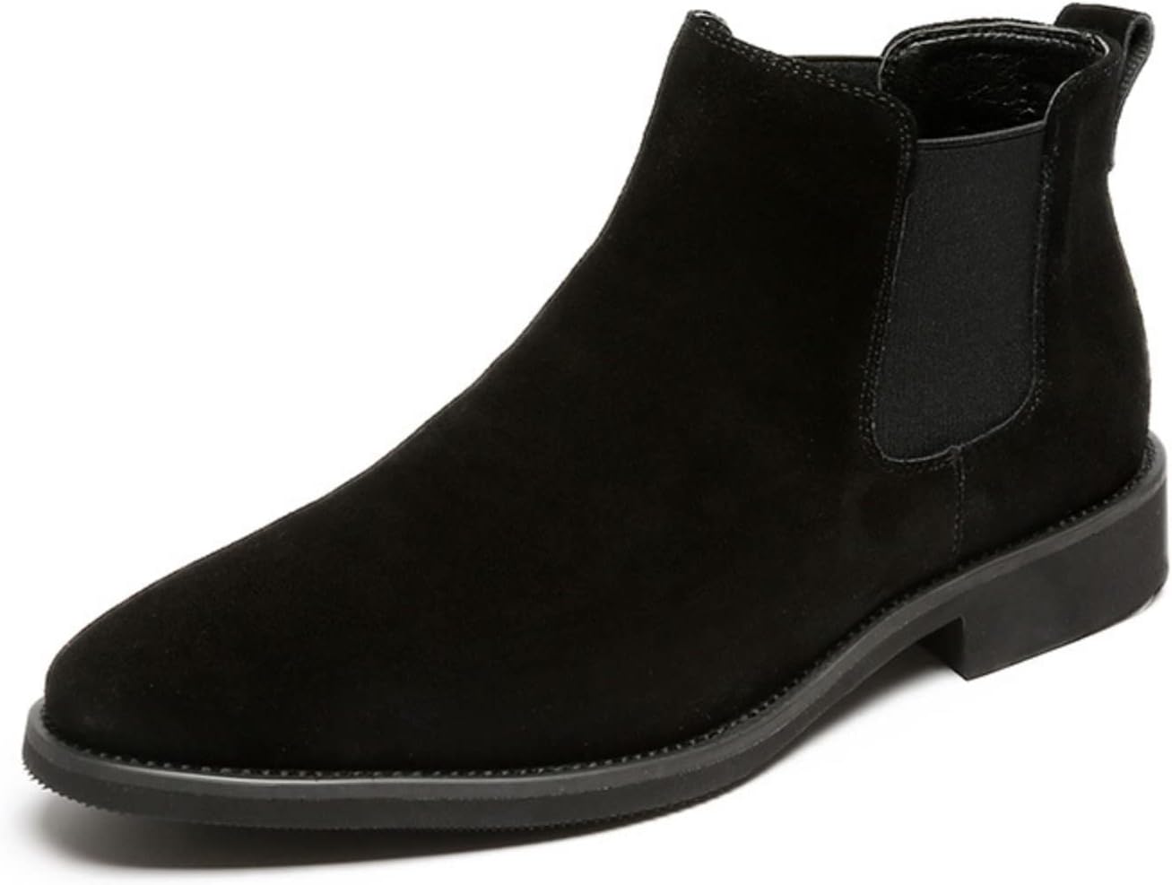 

Мужские кожаные высокие ботинки Челси, уютные замшевые формальные ботинки Чукка, формальные повседневные комфортные ботинки до щиколотки Vannida, черный