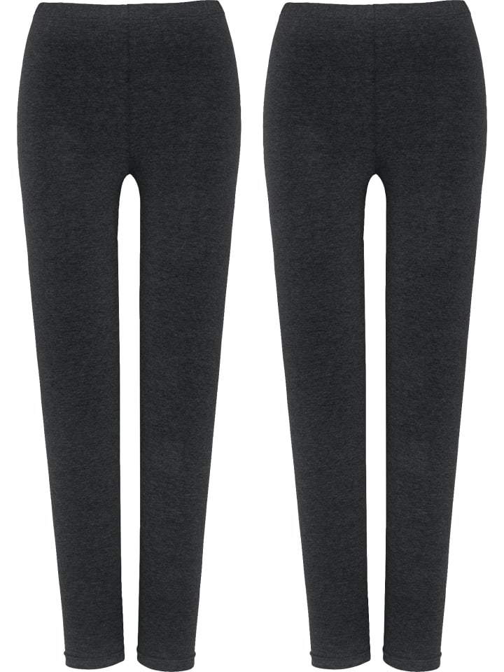 

Леггинсы из одинарного джерси, упаковка из 2 пар, антрацитового цвета с крапинками Erwin Müller