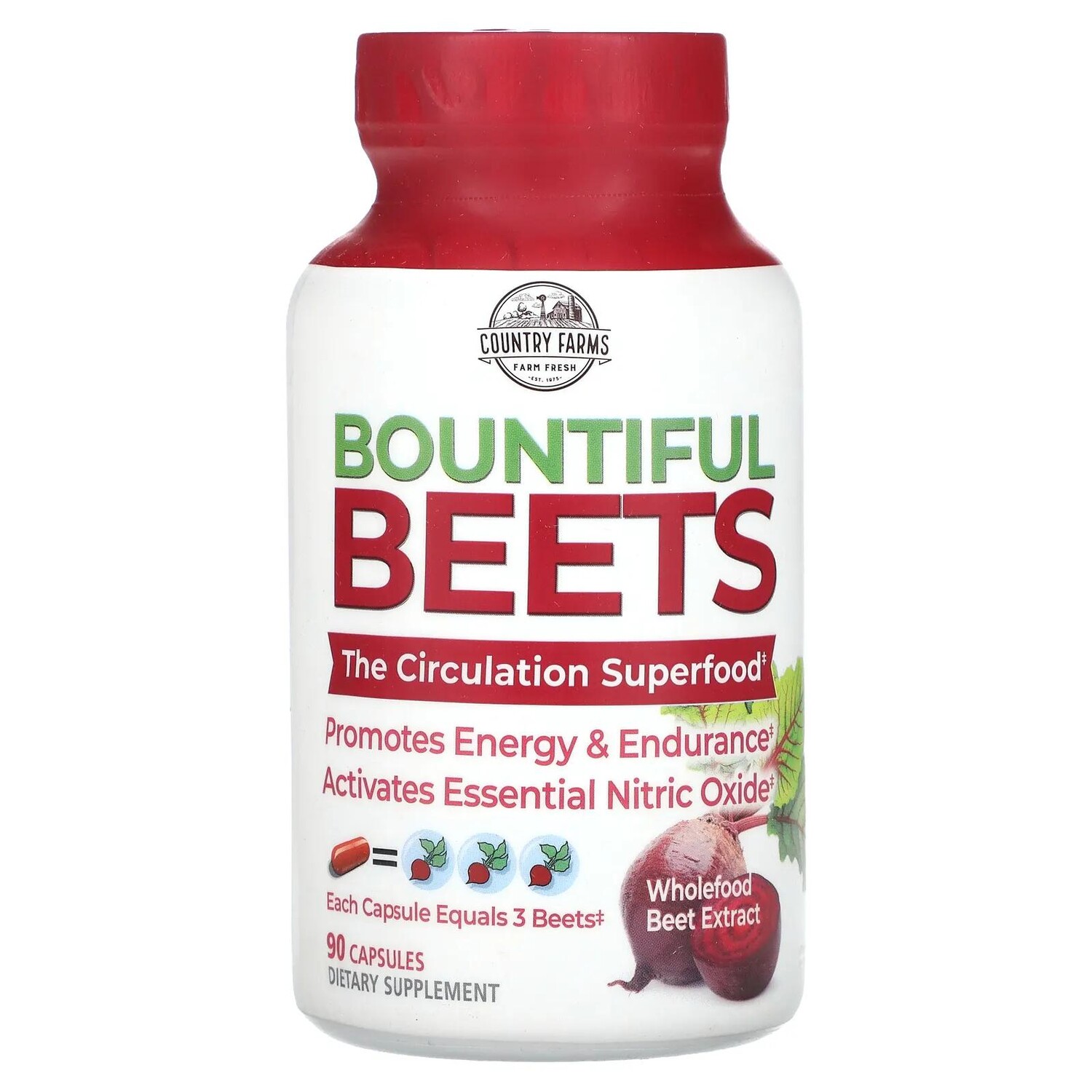 

Country Farms Bounful Beets экстракт цельной свеклы 90 капсул